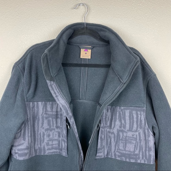 NIKE ACG Men's Small Microfleece Jacket Black Full Zip Turtleneck Athleisure Str - Picture 9 of 16